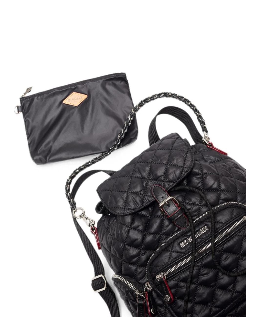 MZ Wallace Black Mini Crosby Quilted Backpack