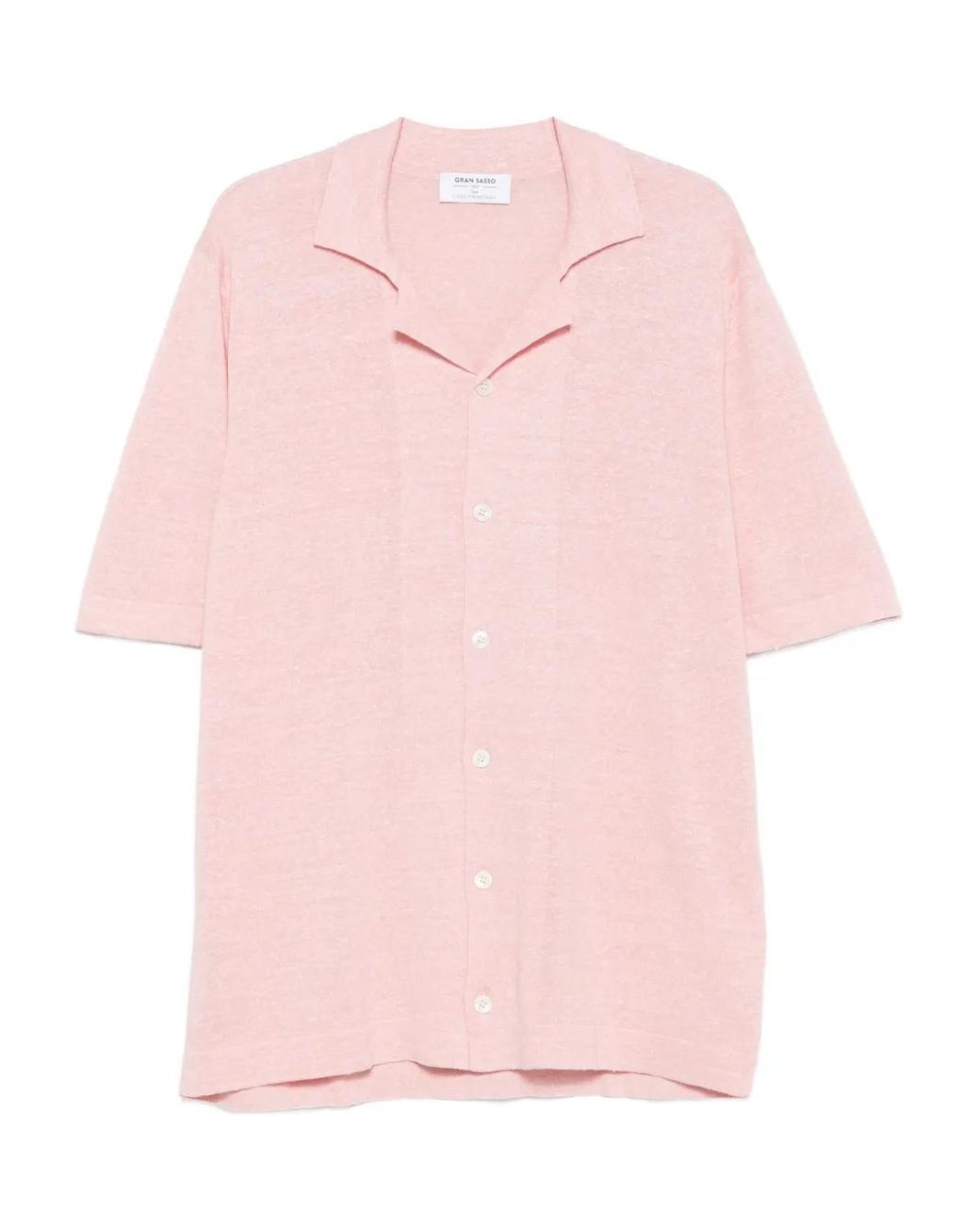 Gran Sasso Pink Short-Sleeve Button Shirt for men
