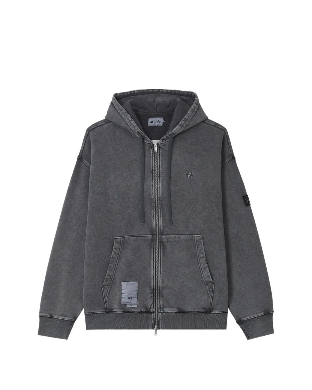 Izzue Gray Faded Zip-Up Hoodie for men
