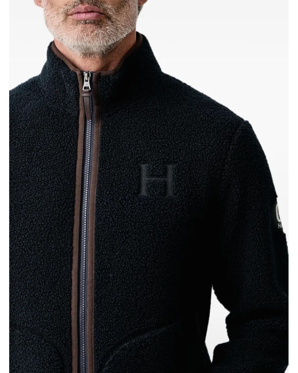 Hackett Blue Fleece Zip-Up Jacket for men