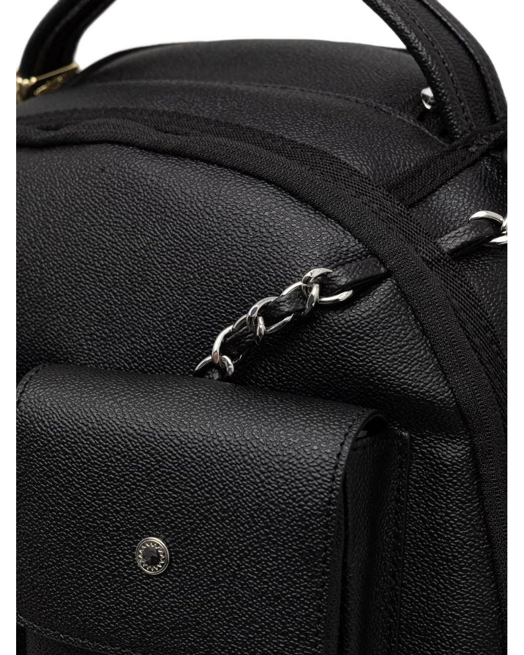Sprayground Black Chain-Trimmed Backpack