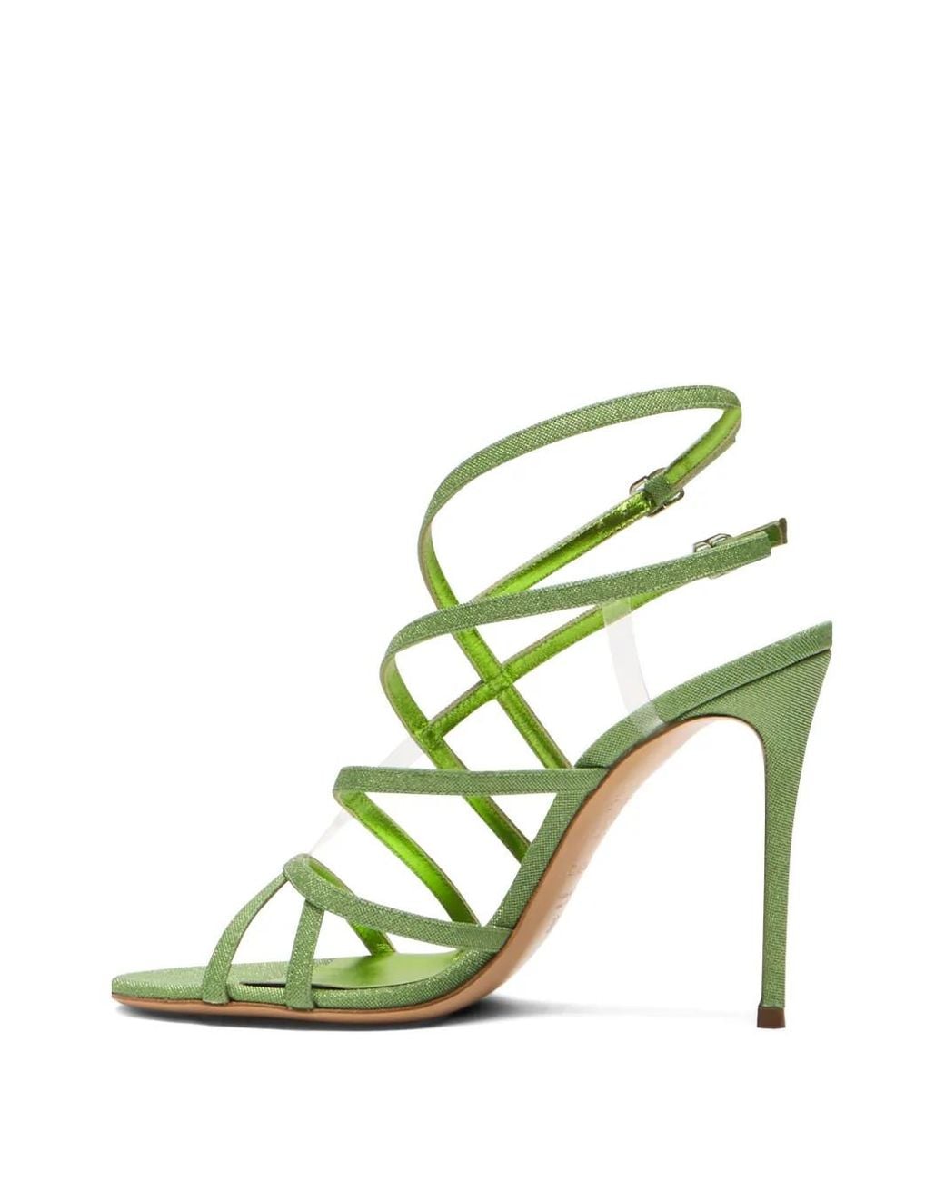 Casadei Green Julia Caged Sandals