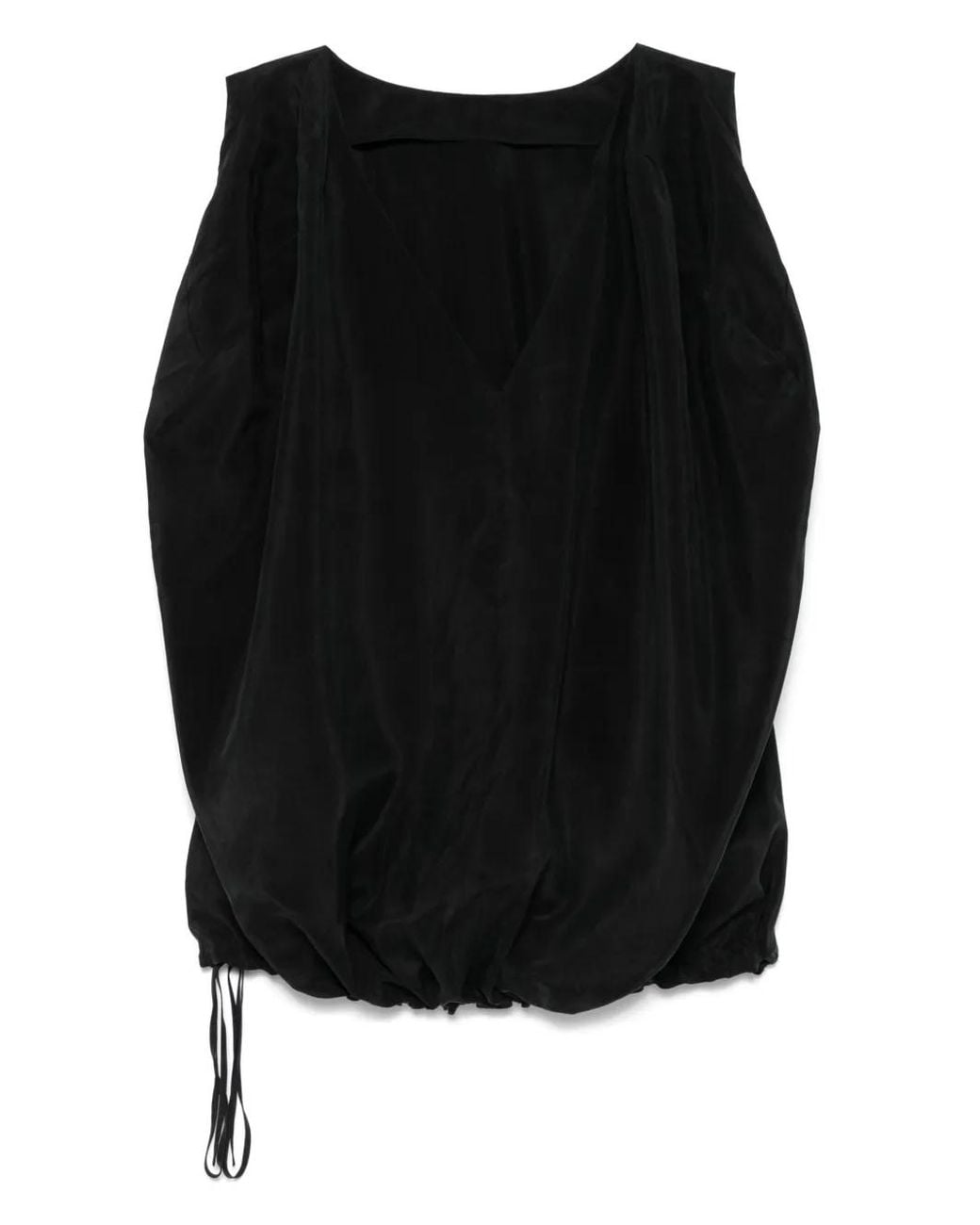 Another Tomorrow Black Drawstring Top