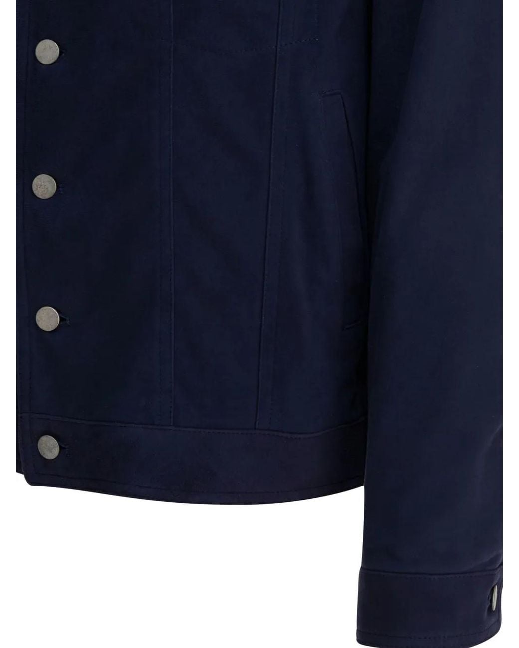Altum Blue Suede Buttoned Jacket for men
