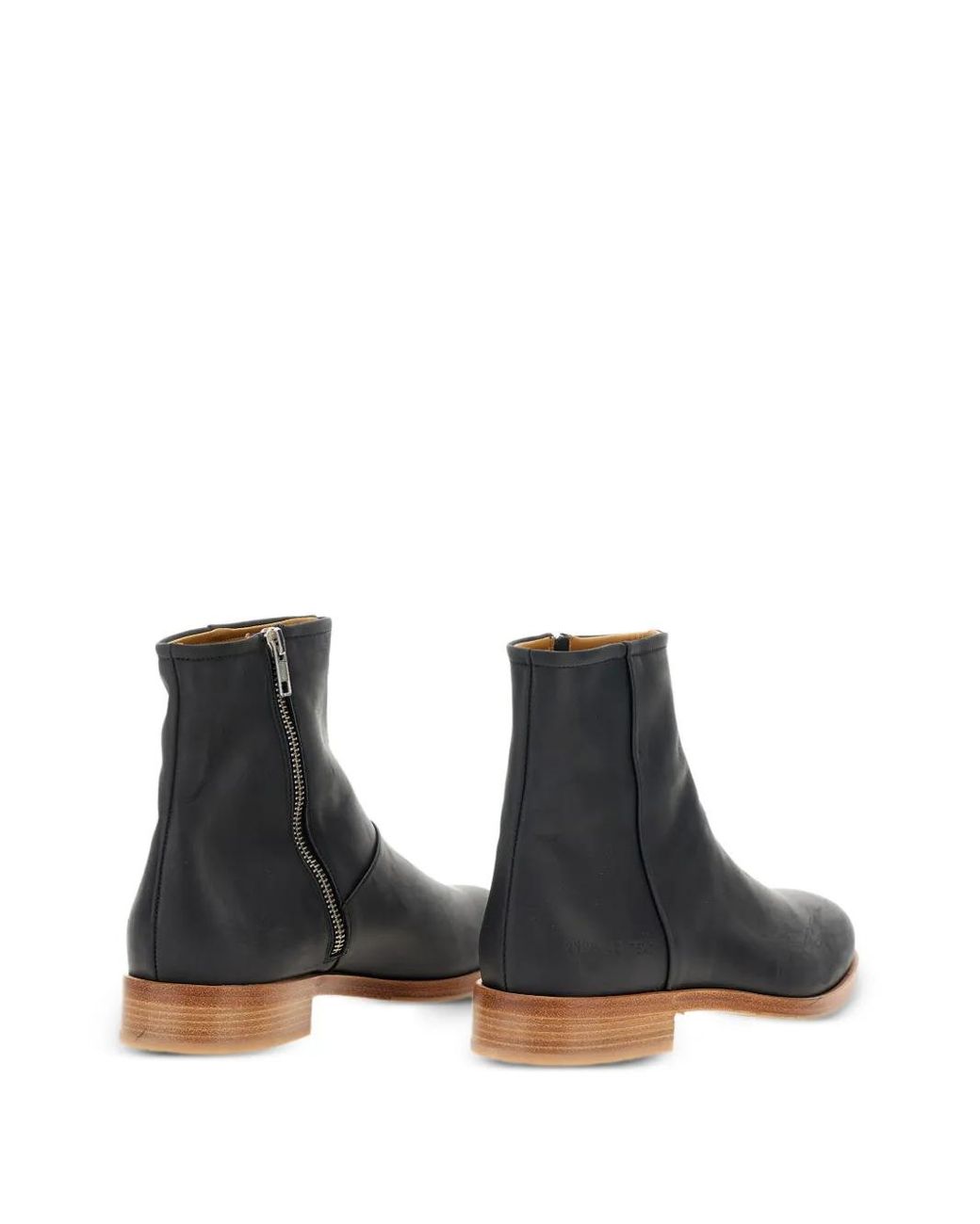 Common Projects Black Zip-Detail Leather Boots for men