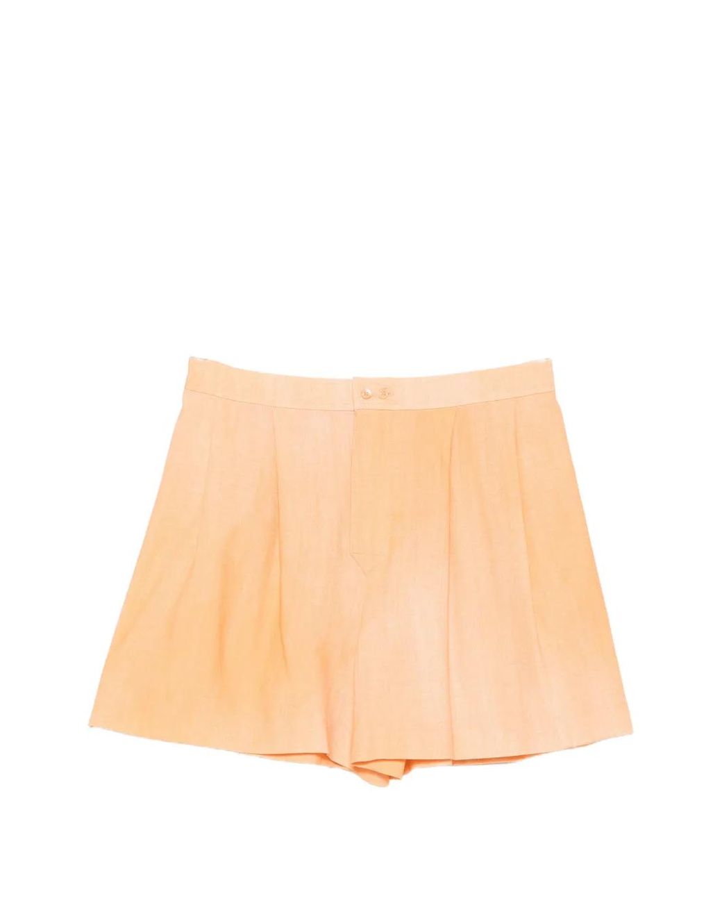 Ermanno Scervino Natural Pleated Buttoned Shorts