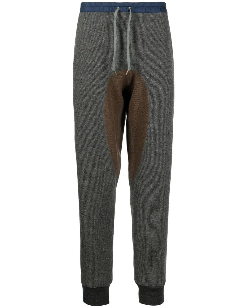 Kolor Gray Drawstring-Waistband Knitted Trousers for men
