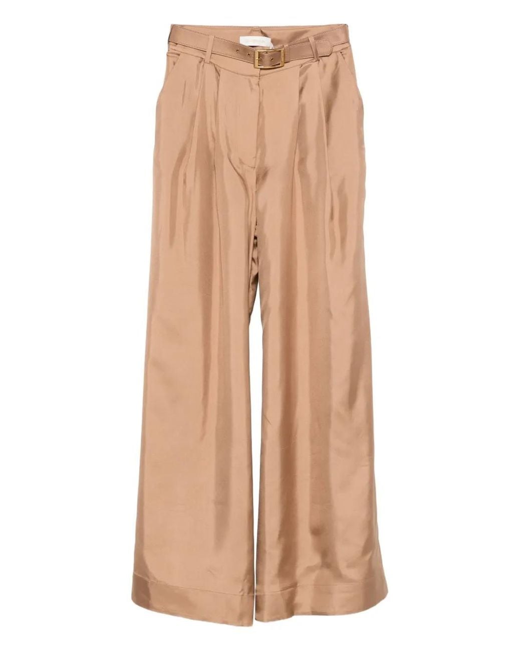 Zimmermann Natural Pleated Belted Trousers