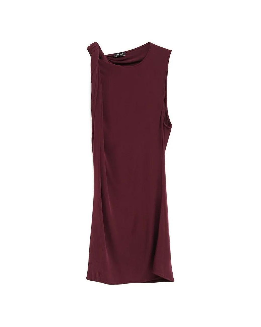 Top Drapeado Con Nudo Atlein de color Purple