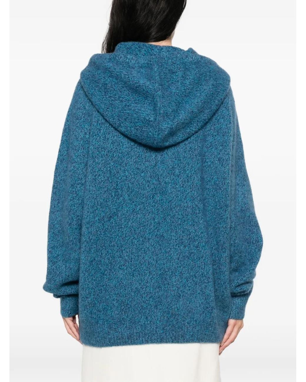 Frenckenberger Blue Zip-Up Knit Cardigan