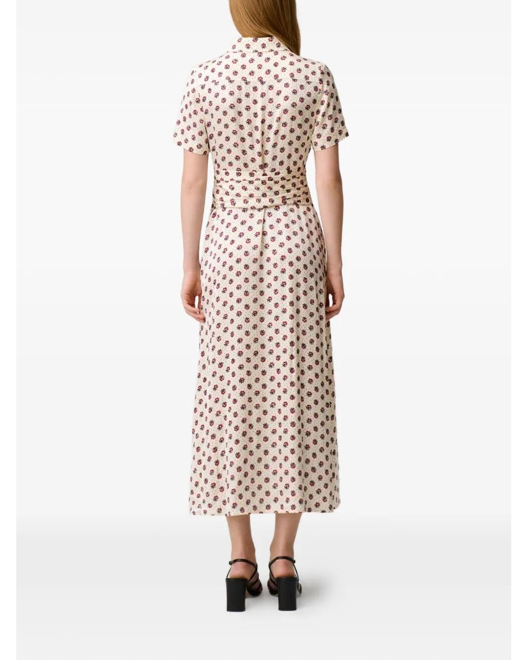 Robe Mi-Longue À Fleurs Claudie Pierlot en coloris White
