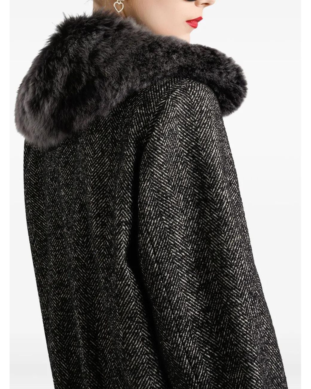Dolce & Gabbana Black Herringbone Bomber Jacket