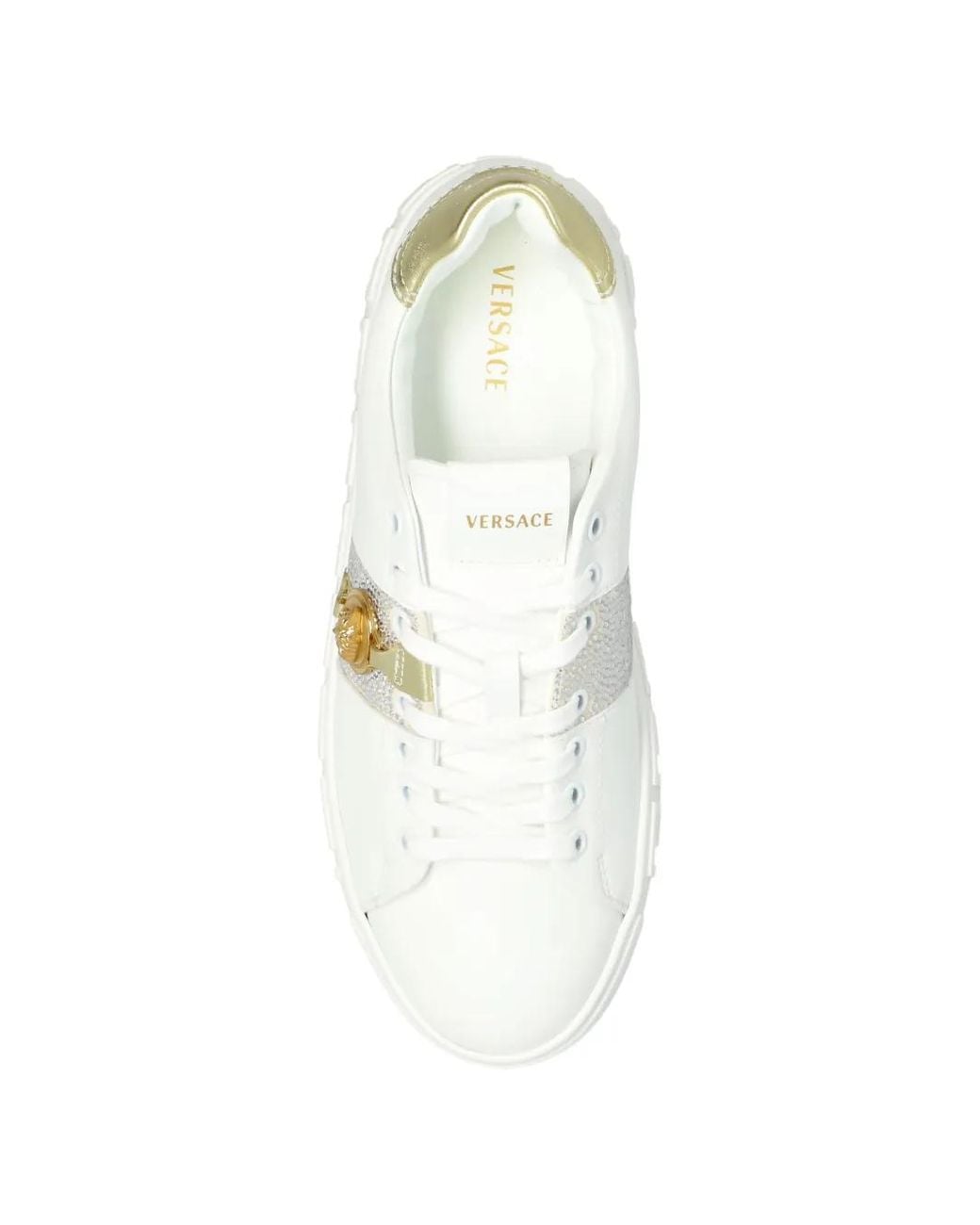 Versace White Medusa Greca-Pattern Sneakers