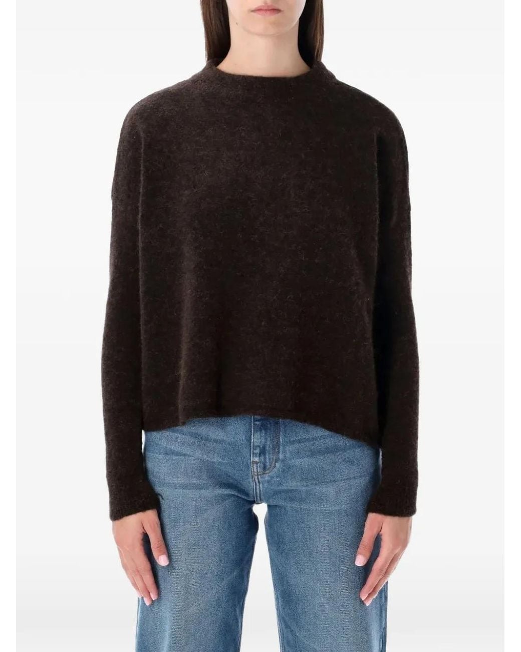 Sessun Black Brushed-Knit Sweater