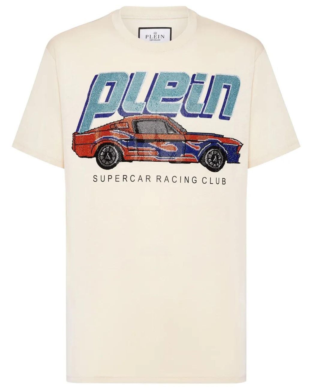 Philipp Plein Blue Cars Racing T-Shirt for men