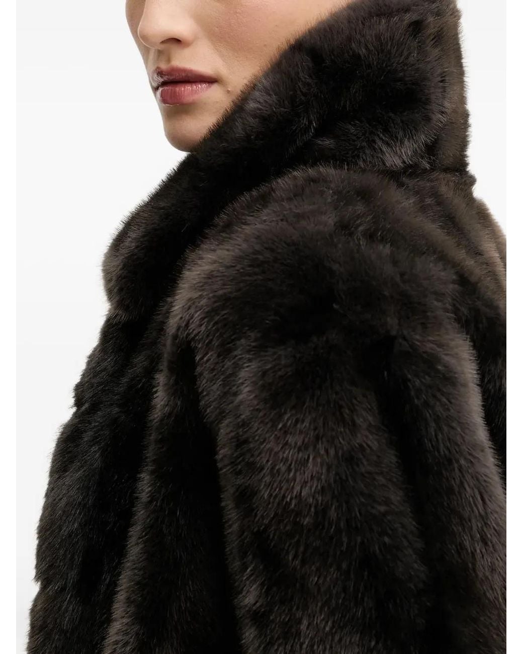 Silvian Heach Black Faux-Fur Coat