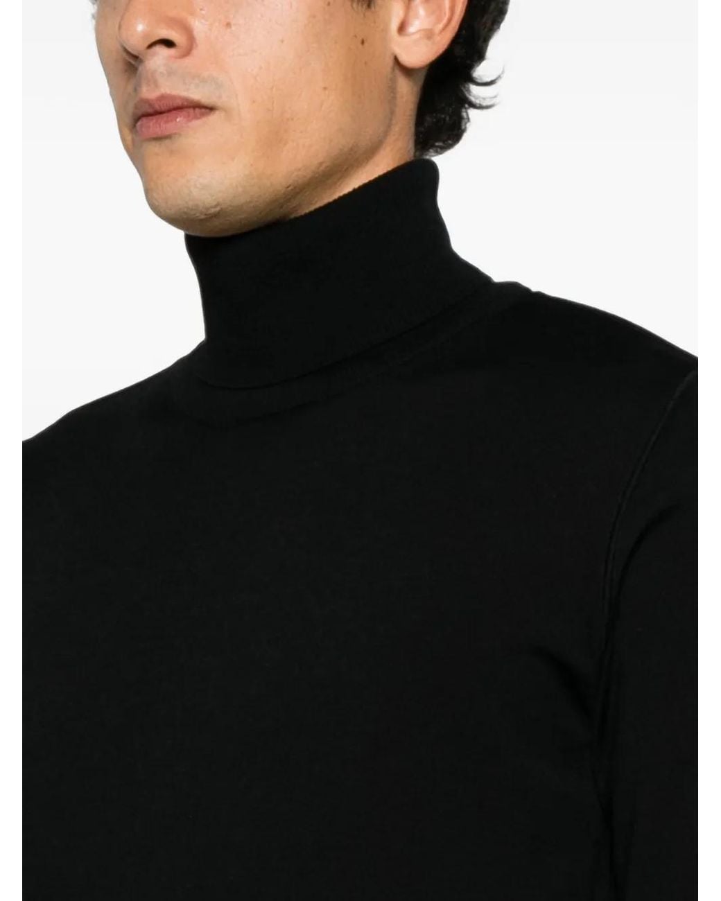 Maglione A Collo Alto Ghost Con Applicazione Logo di Stone Island in Black da Uomo