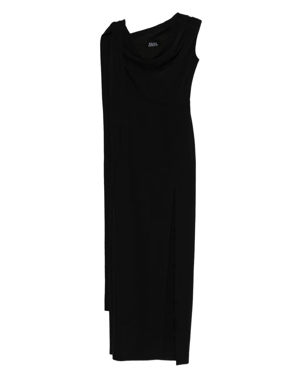 Solace London Black Irina Midi Dress