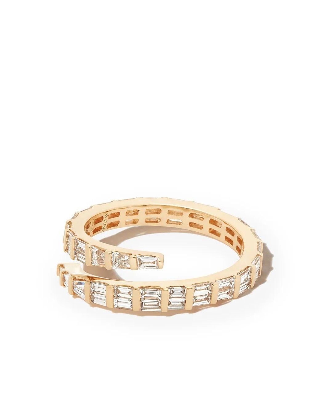 Anita Ko Metallic Two Row Baguette Diamond Coil Ring