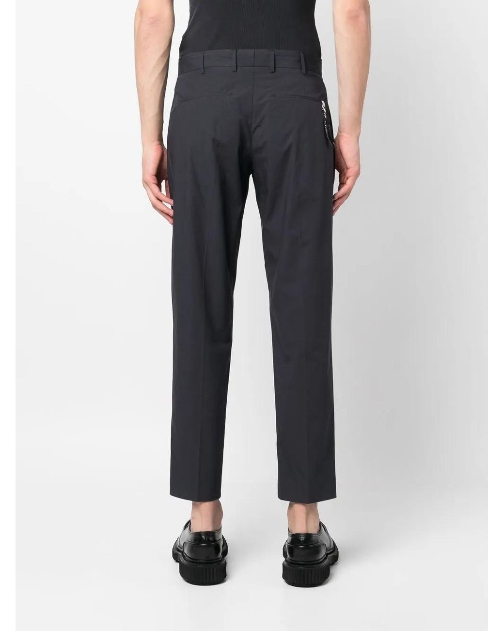 PT Torino Blue Cropped Chino Trousers for men