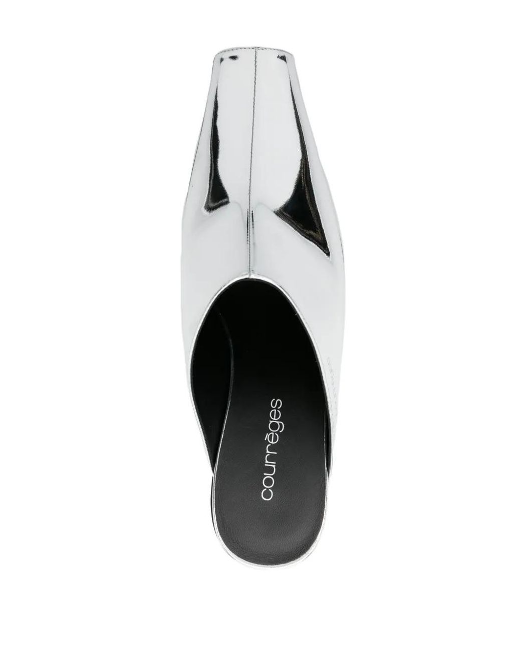 Courreges White Sleek 70Mm Mirrored Mules