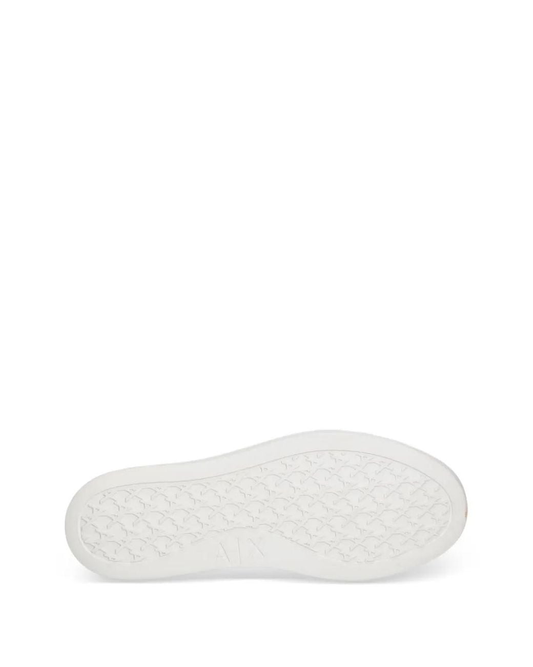 ARMANI EXCHANGE White Monogram-Print Platform Sneakers