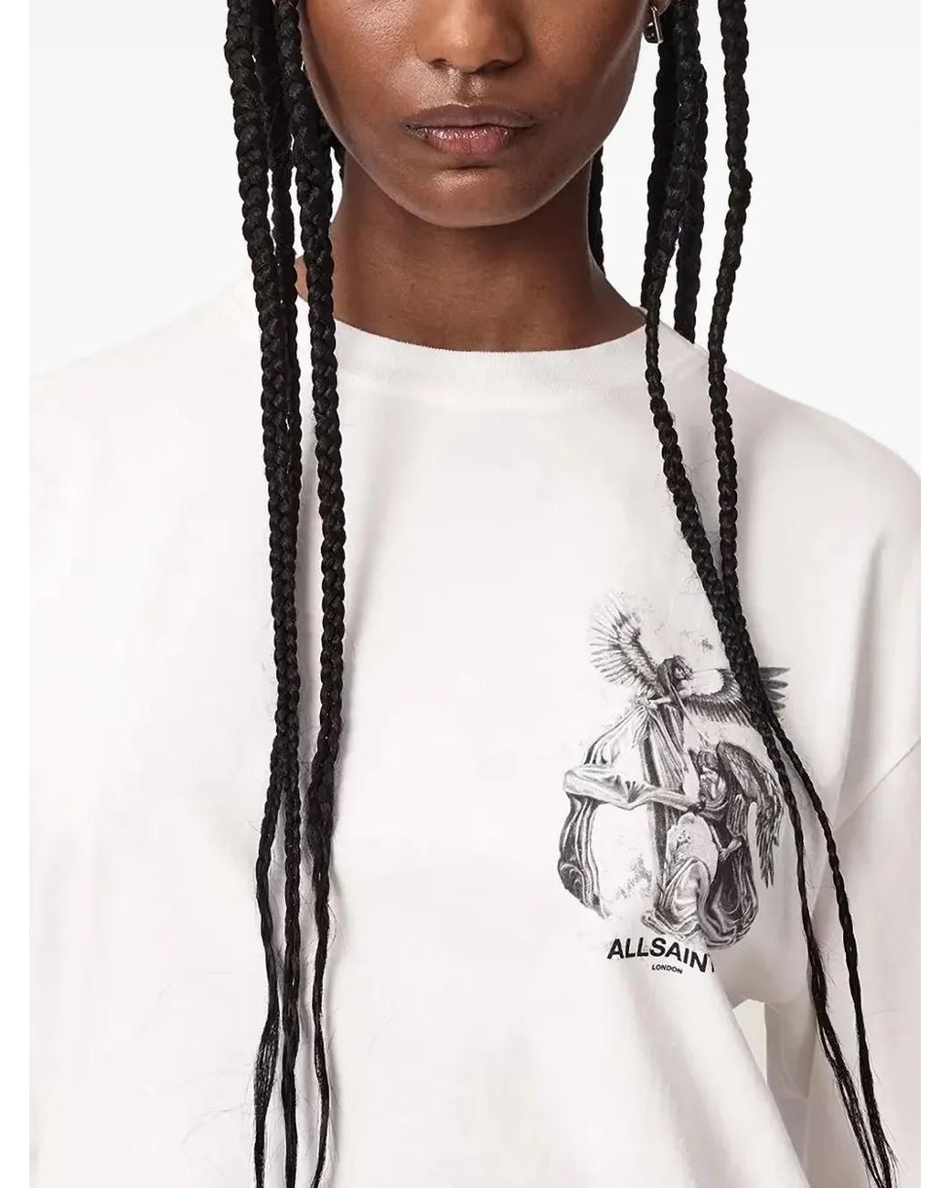 AllSaints White Seraph Graphic-Print T-Shirt