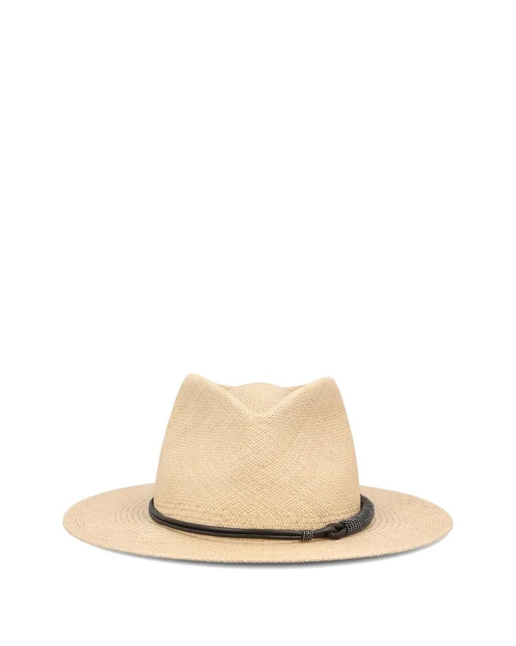 Brunello Cucinelli Natural Fedora Hat