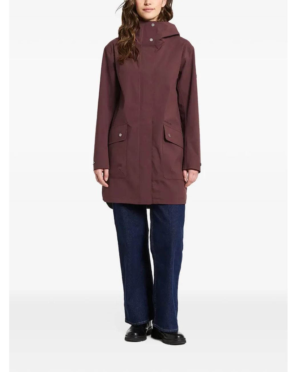 Didriksons Purple Hooded Press-Stud Coat