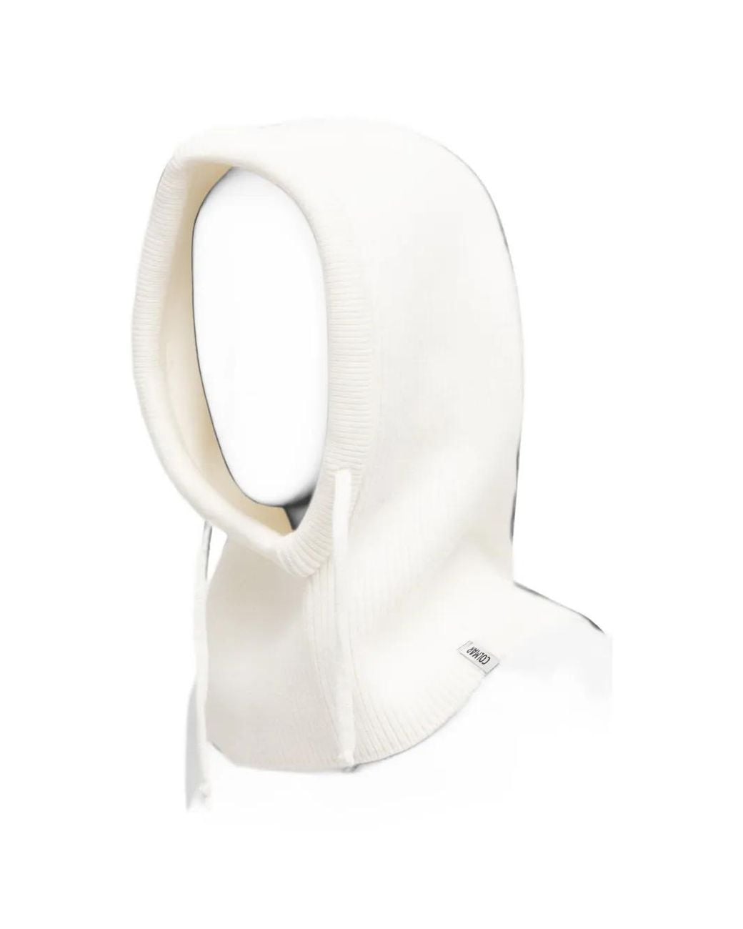 Colmar White Ribbed-Knit Drawstring Balaclava