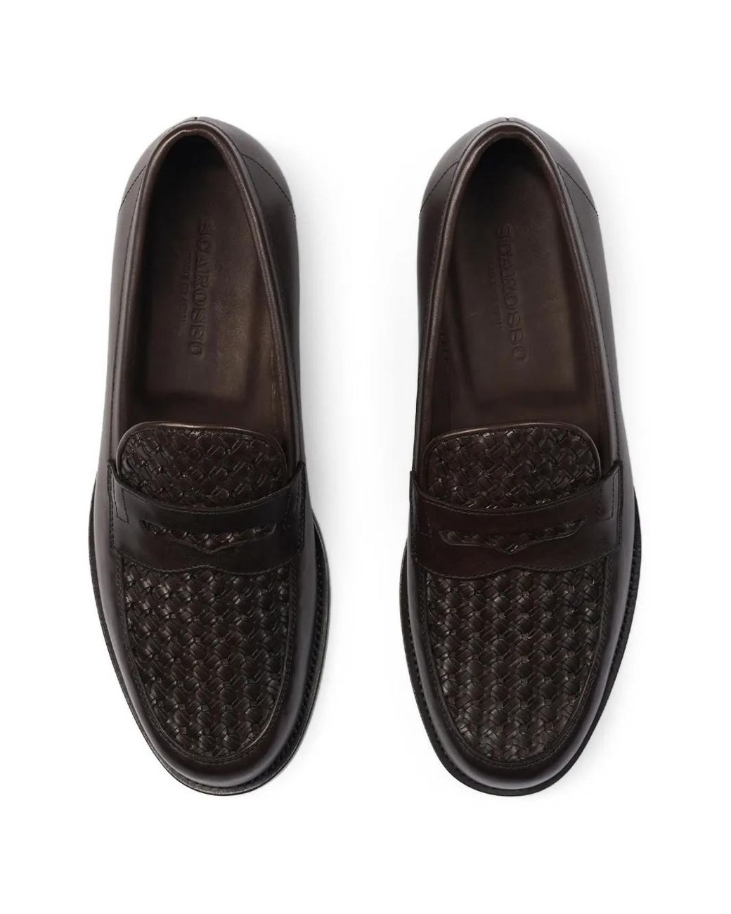 Scarosso Black Leather Loafers for men