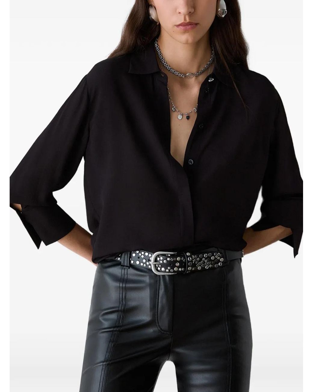 Liu Jo Black Crepe De Chine Shirt