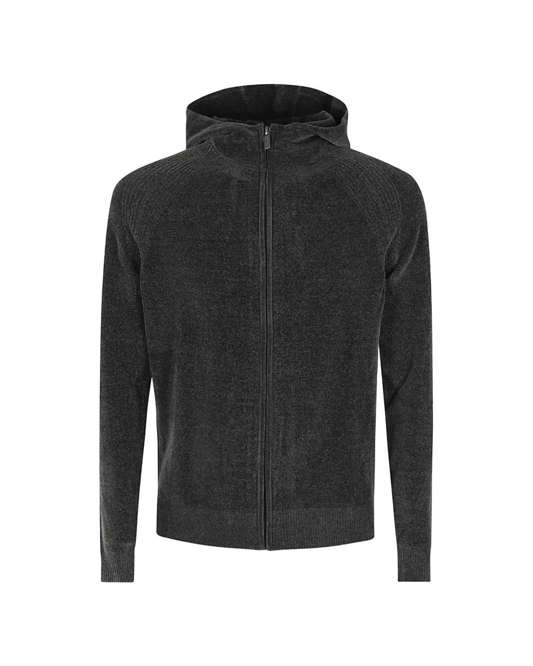 Rrd Black Chenille Zip-Up Hoodie for men