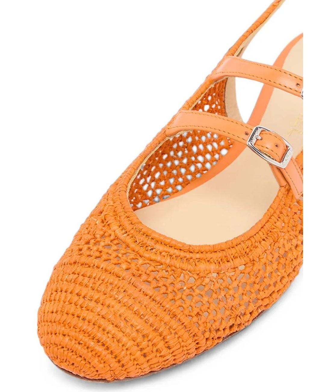 CAREL PARIS Orange Escarpins Balma En Raphia À Bride Arrière