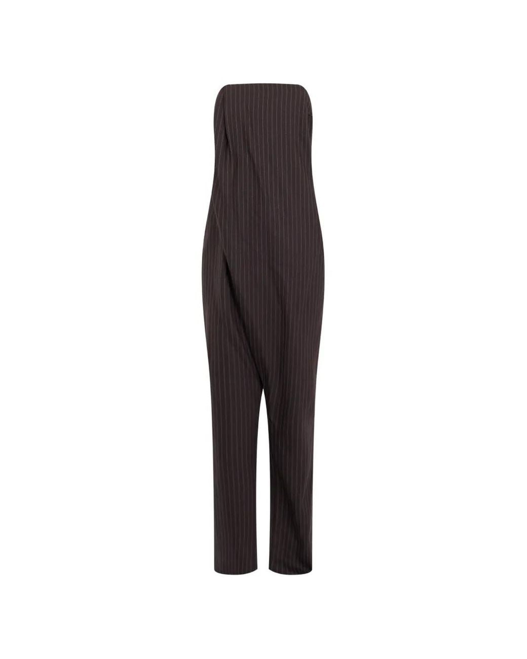 Elisabetta Franchi Black Pinstriped Jumpsuit