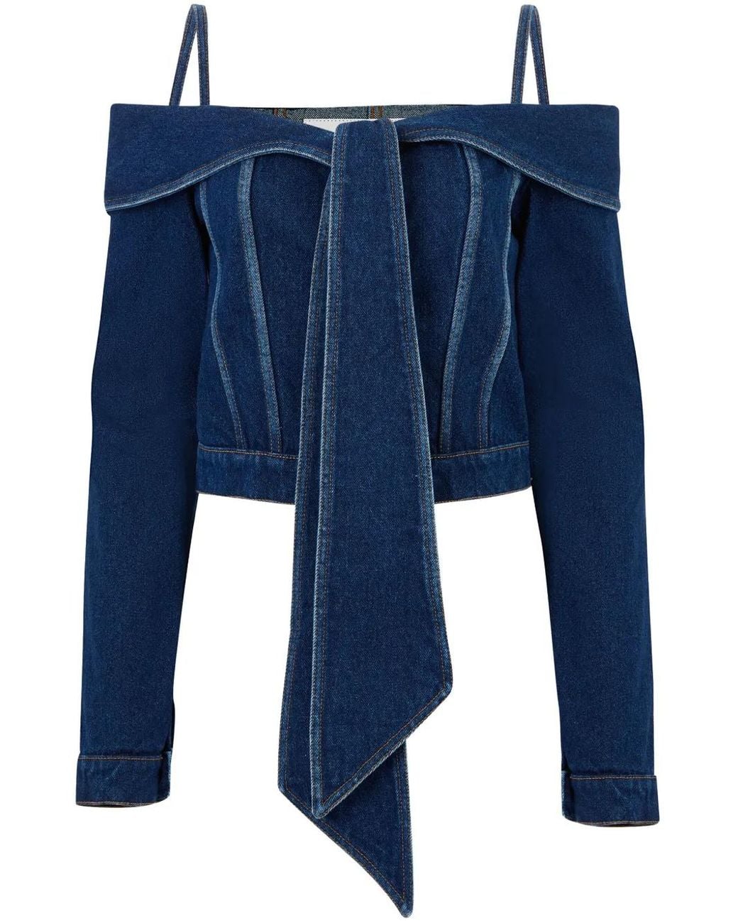 Nina Ricci Blue Off-Shoulder Denim Jacket