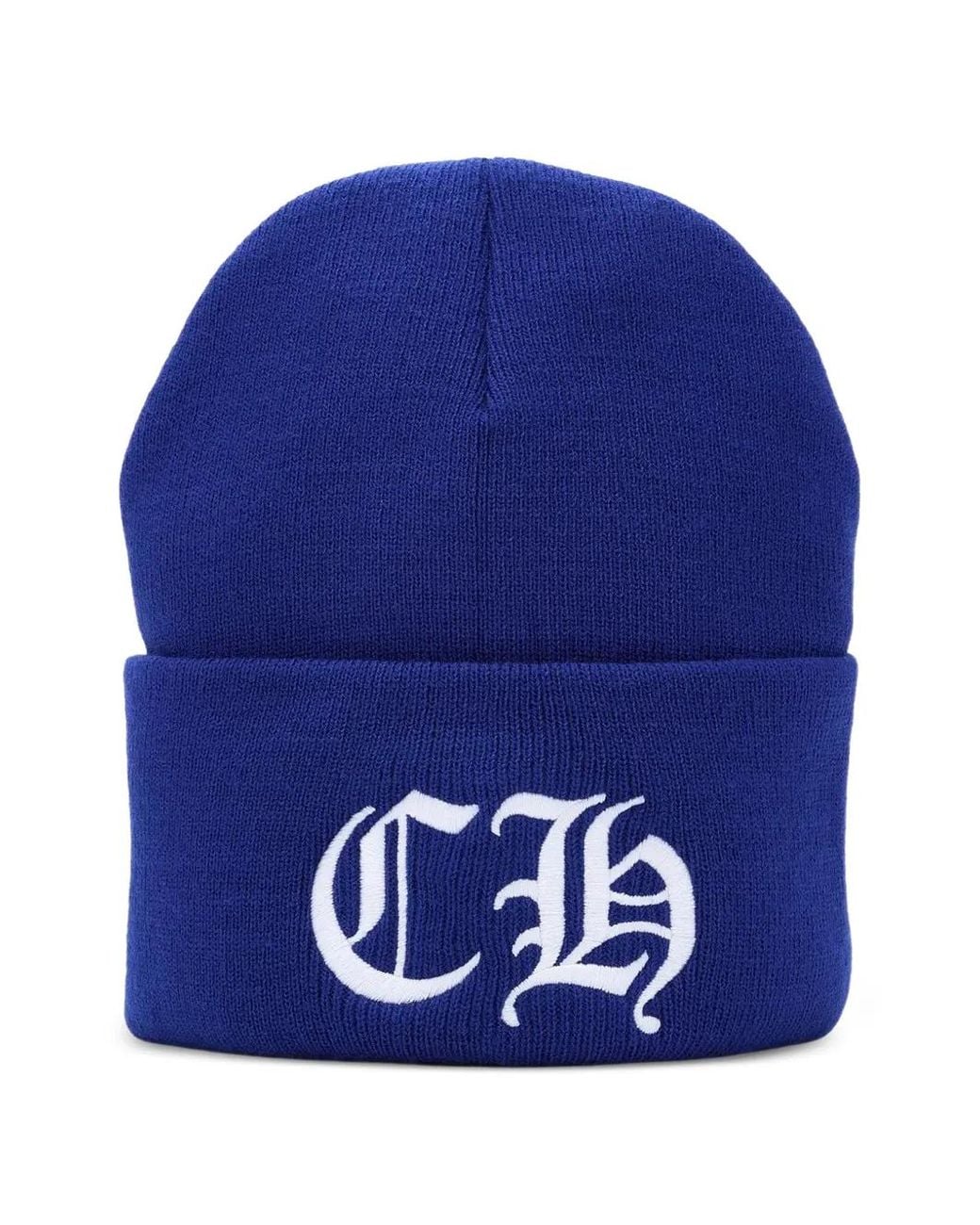 Chrome Hearts Blue Embroidered Logo-Patch Beanie for men