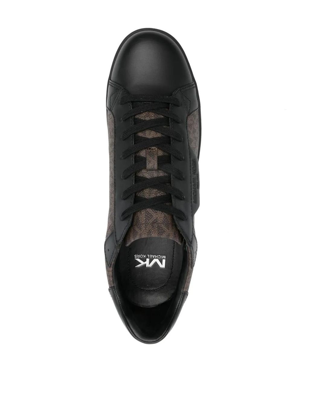 Michael Kors Black Keating Logo And Leather Sneakers for men