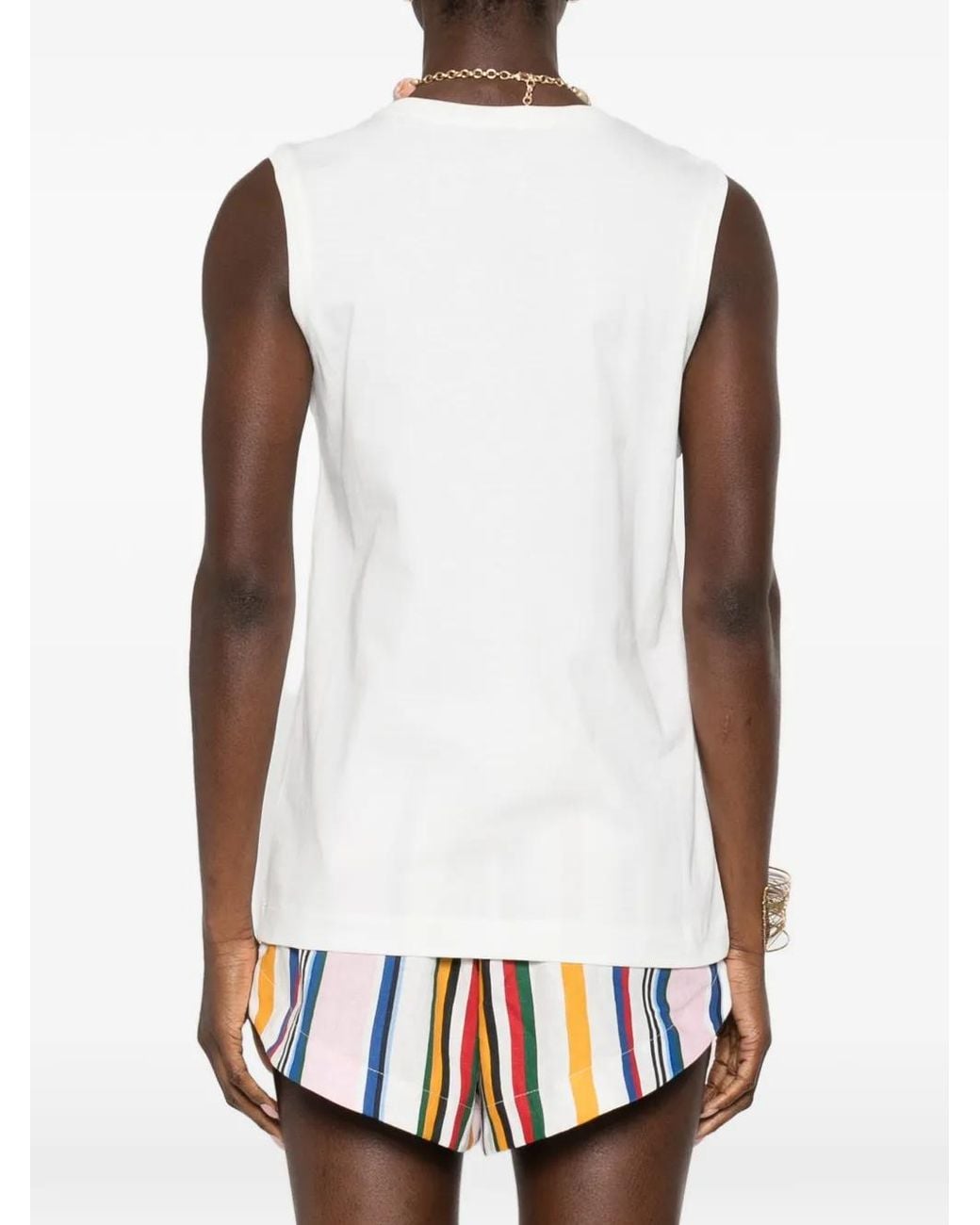 Pinko White Heart Tank Top