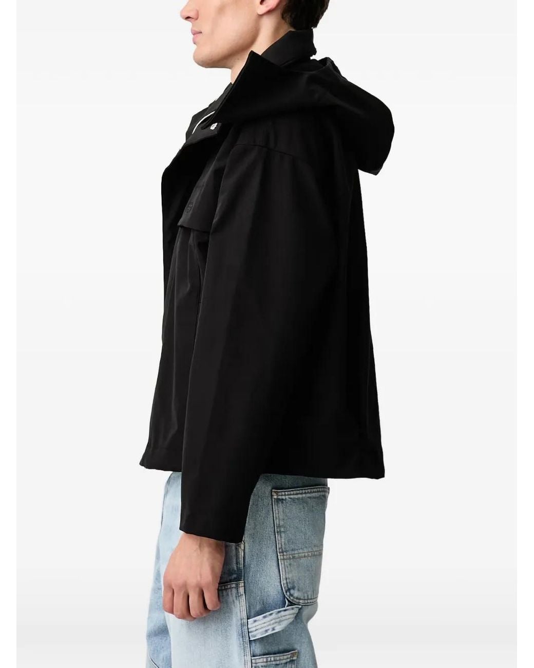 Filling Pieces Black Logo-Embroidered Hooded Jacket for men