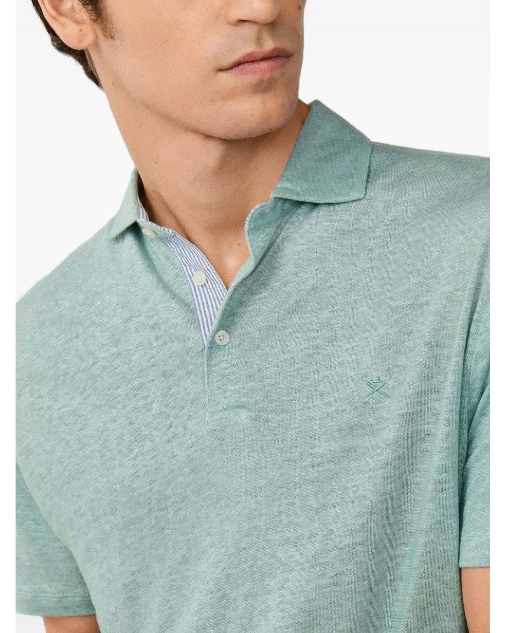 Hackett Green Embroidered Polo Shirt for men