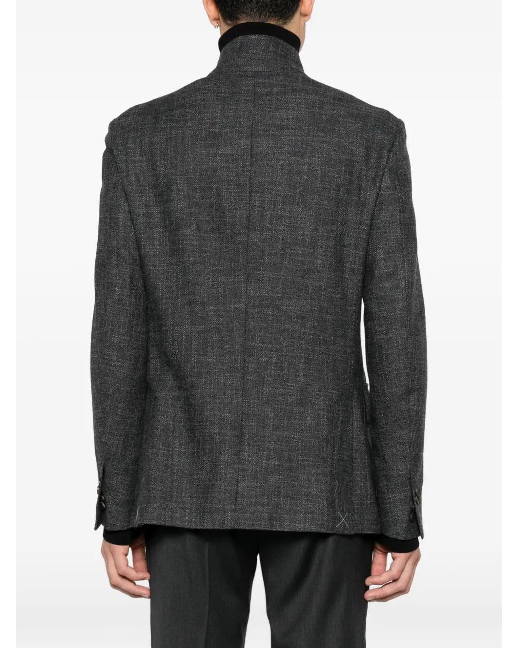Corneliani Gray Veste Boutonnée À Col Montant for men