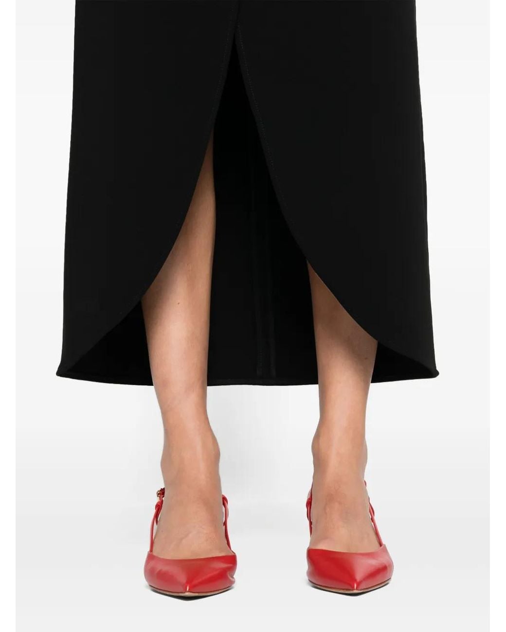 Courreges Black Ellipse Tailored Maxi Skirt