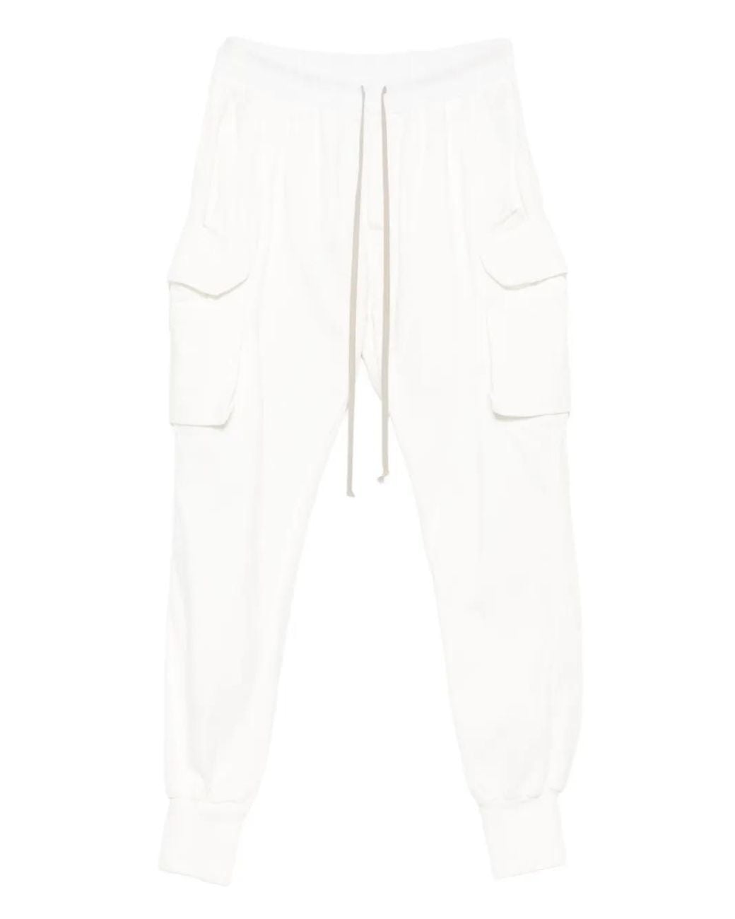 Rick Owens White Pantalon Cargo À Coupe Mastodon for men
