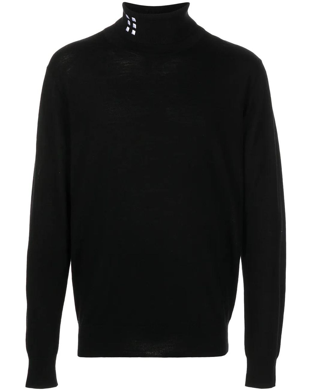 ROMEO HUNTE Black Roll-Neck Fitted Jumper