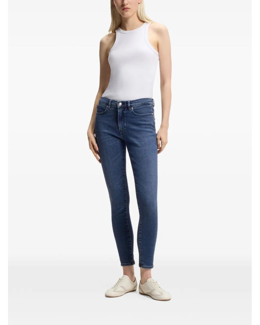 HUGO Blue Logo-Patch Skinny Jeans
