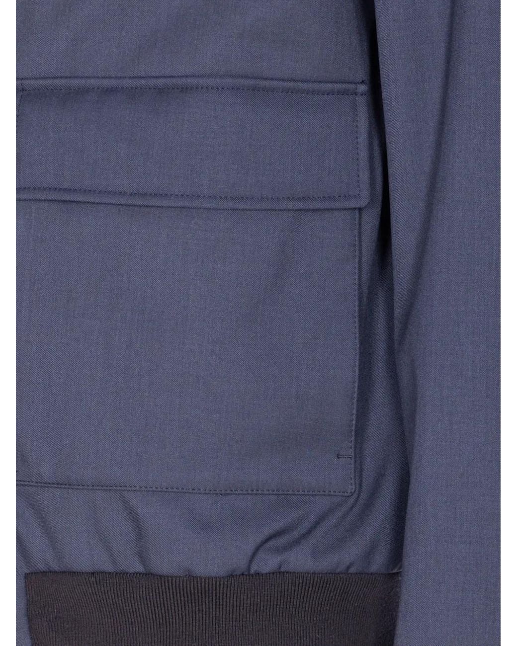 Herno Blue Zip-Up Bomber Jacket for men