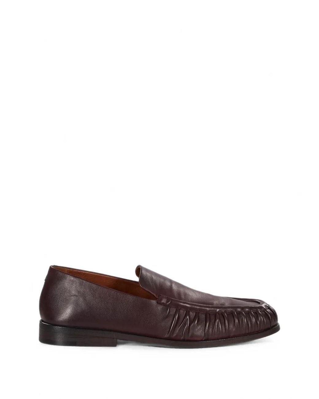 Marsèll Brown Mocassino Ruched Leather Loafers