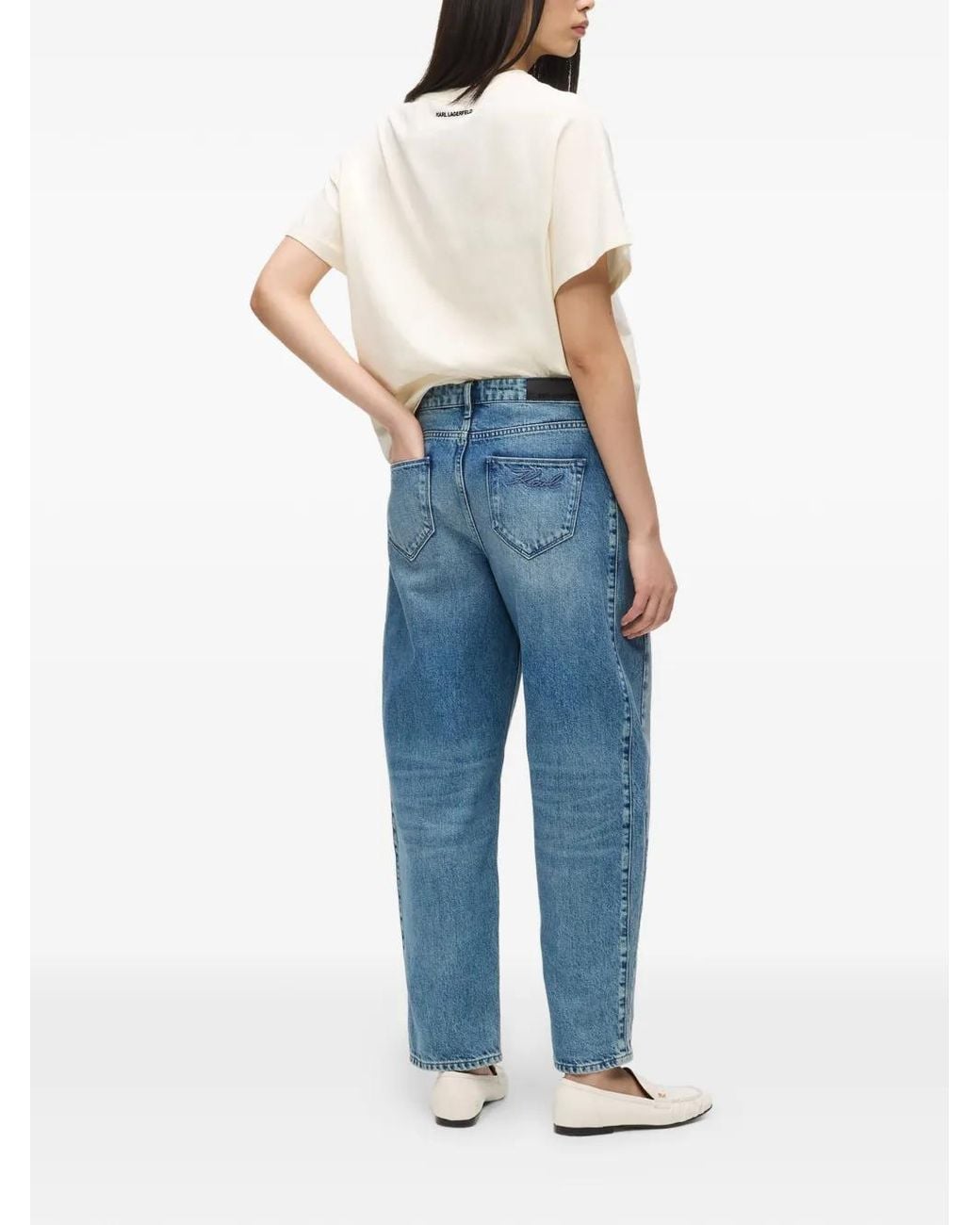 Karl Lagerfeld Blue Belt-Loop Pocket Jeans