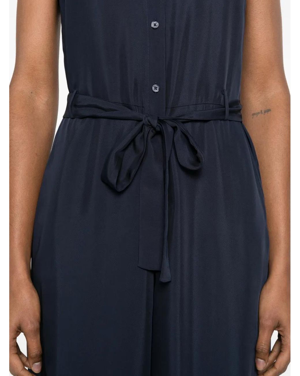 Gant Blue Belted Sleeveless Jumpsuit